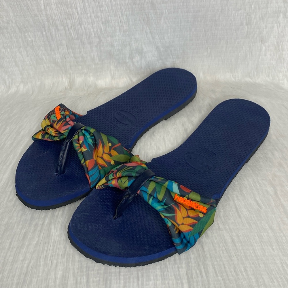 HAVAIANAS You Sant Tropez Sandals Midnight Blue Size 9/10W
